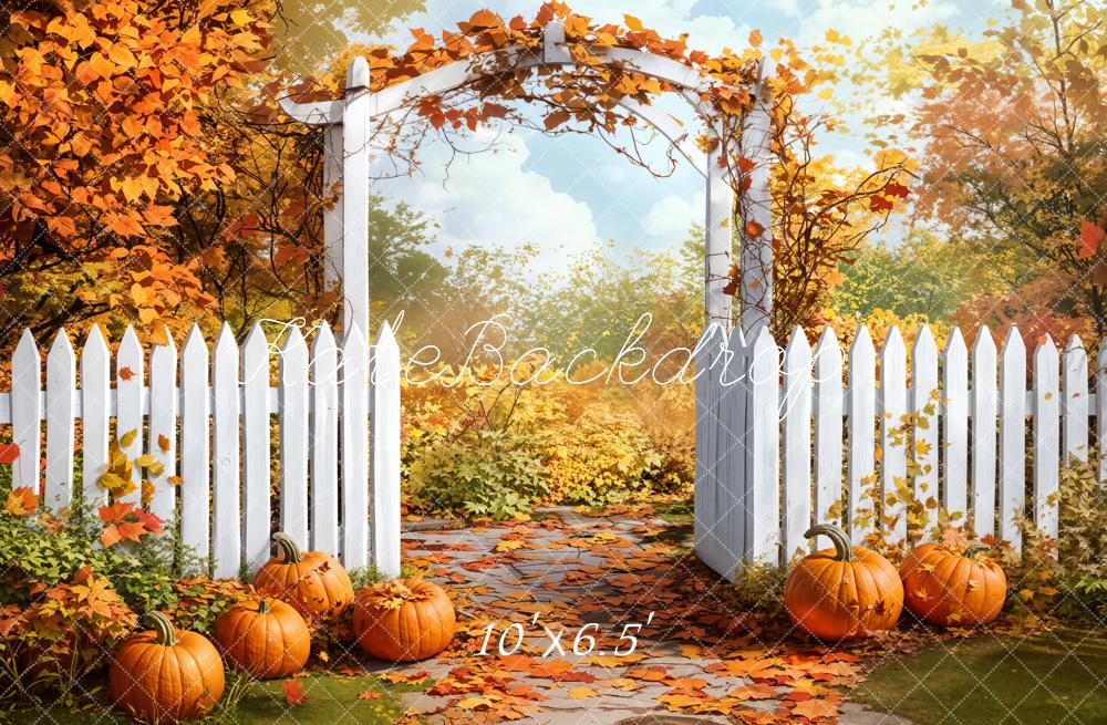 Kate Automne Arche Citrouilles Toile de fond en Laine conçue par Emetselch
