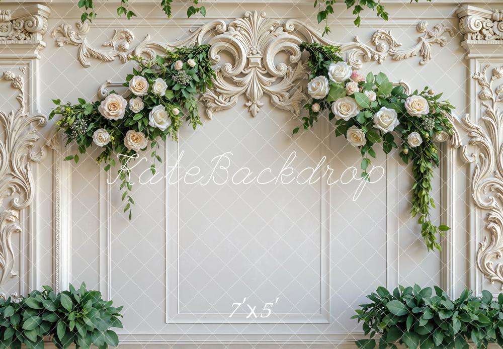 Kate Mariage Fleurs Mur Vintage Ornement Toile de fond conçue par Mini MakeBelieve