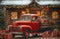 Kate Noël Camion Rouge Cadeaux Toile de fond en Laine conçue par Emetselch - Kate Backdrop FR