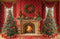 Kate Noël Cheminée Sapins Cadeaux Toile de fond en Laine conçue par Emetselch - Kate Backdrop FR