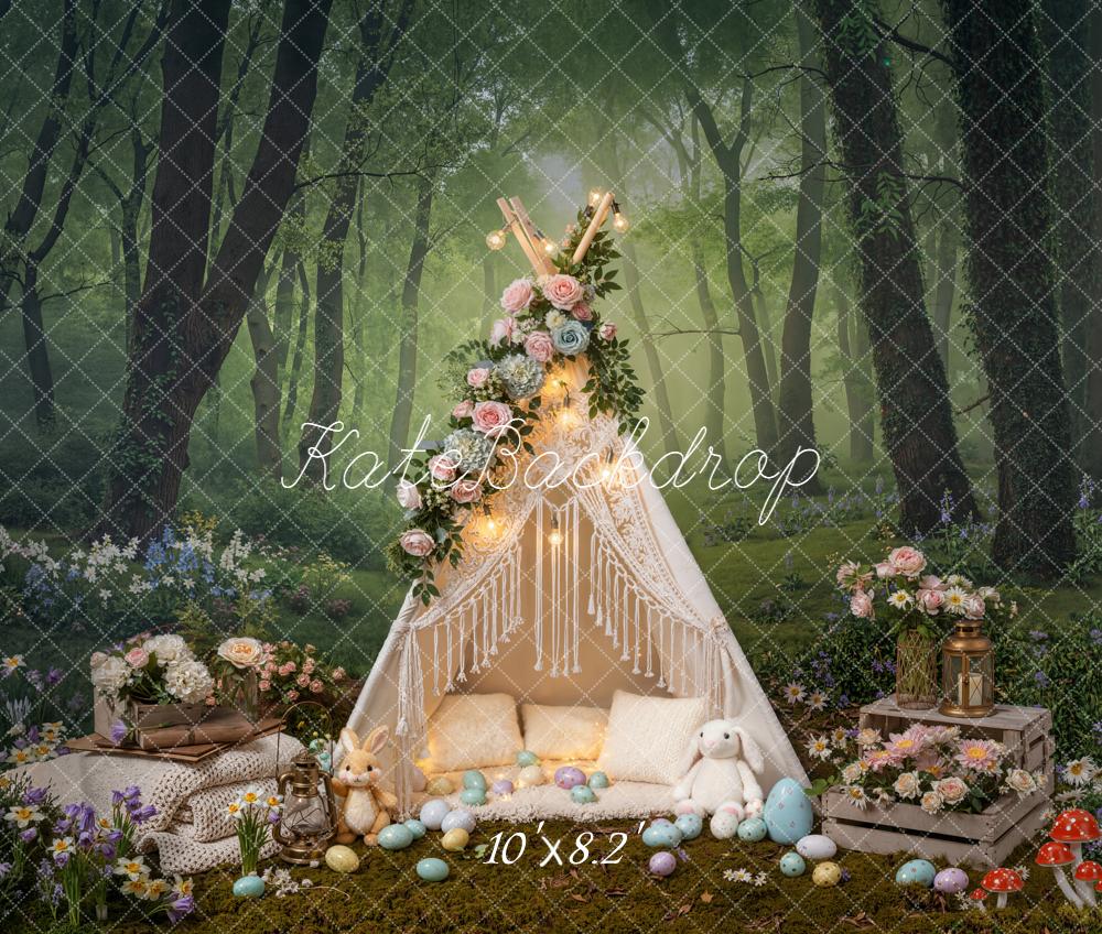 Kate Pâques Tente Fleurs Forêt Toile de fond en Polar conçue par Emetselch