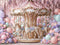Kate Carrousel Fleurs Ballons Pastel Toile de fond conçue par Ashley Paul - Kate Backdrop FR