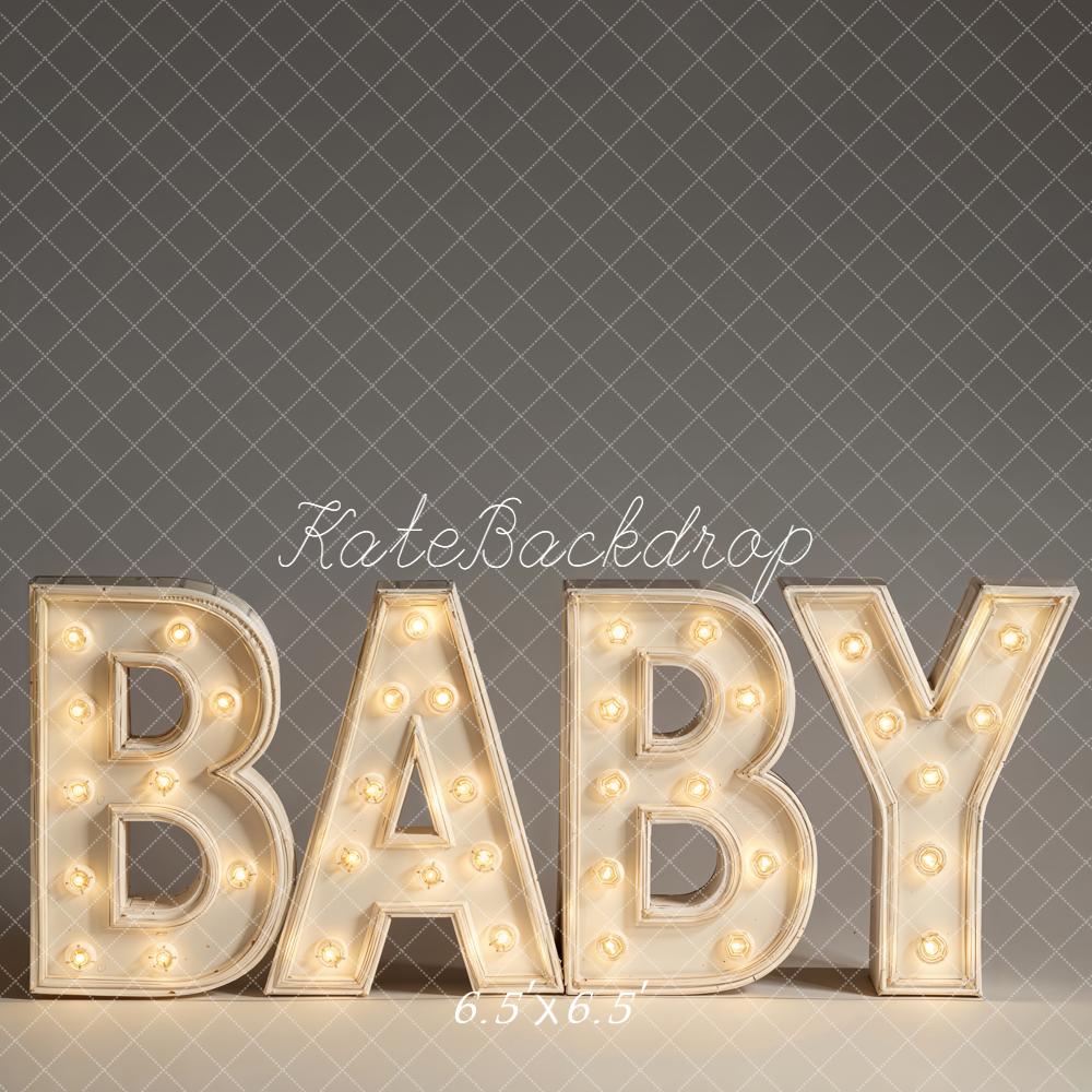 Kate Bébé Lettres Lumineuses Gris Toile de fond conçue par Emetselch