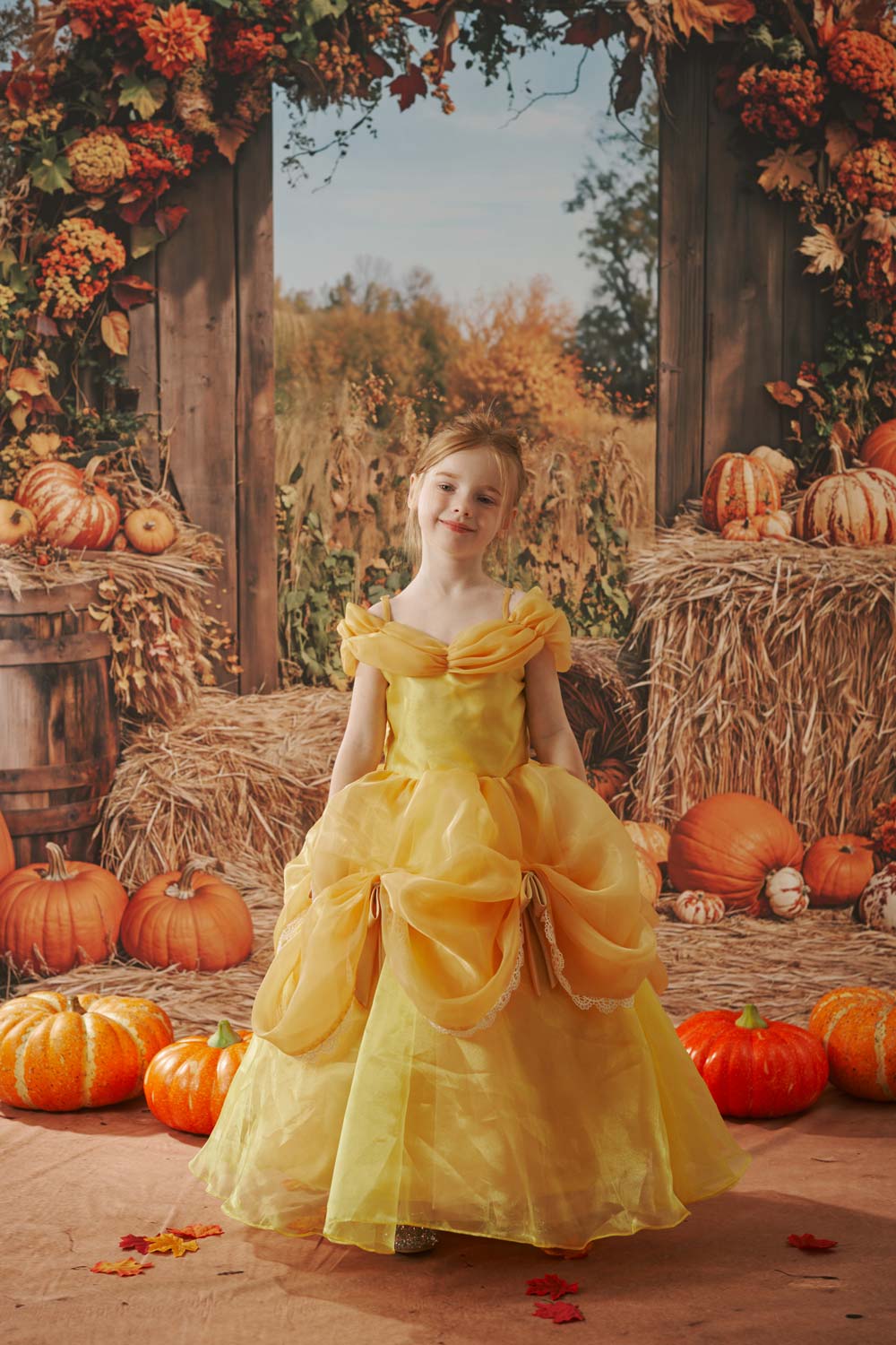 Kate Sweep Mur-à-Sol Automne Citrouille Récolte Arche Toile de fond conçue par Emetselch