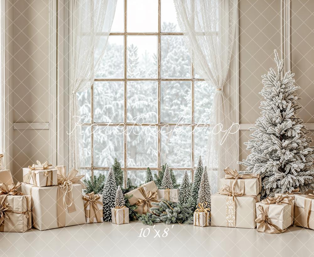 Kate Noël Fenêtre Cadeaux Sapin Toile de fond en Laine conçue par Emetselch - Kate Backdrop FR