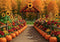 Kate Automne Orange Citrouilles Tournesols Toile de fond conçue par Mini MakeBelieve