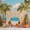 Kate Noël Plage Sapins Palmiers Toile de fond conçue par Emetselch