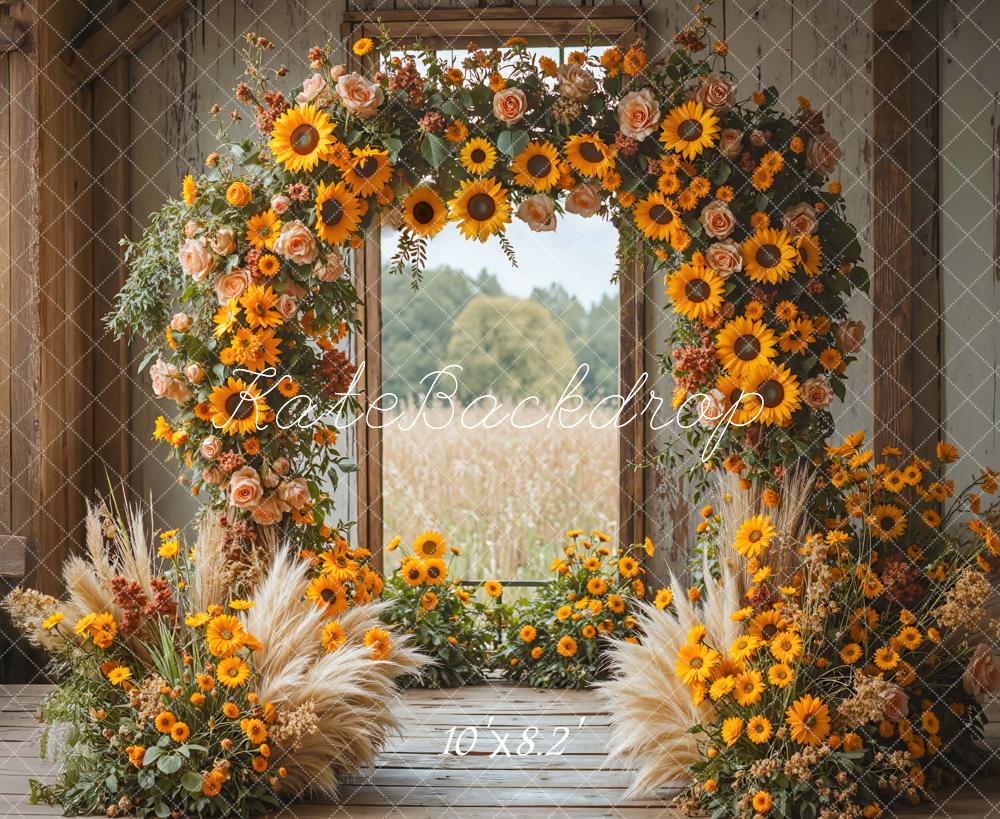 Kate Automne Arc Tournesol Rustique Toile de fond conçue par Mini MakeBelieve