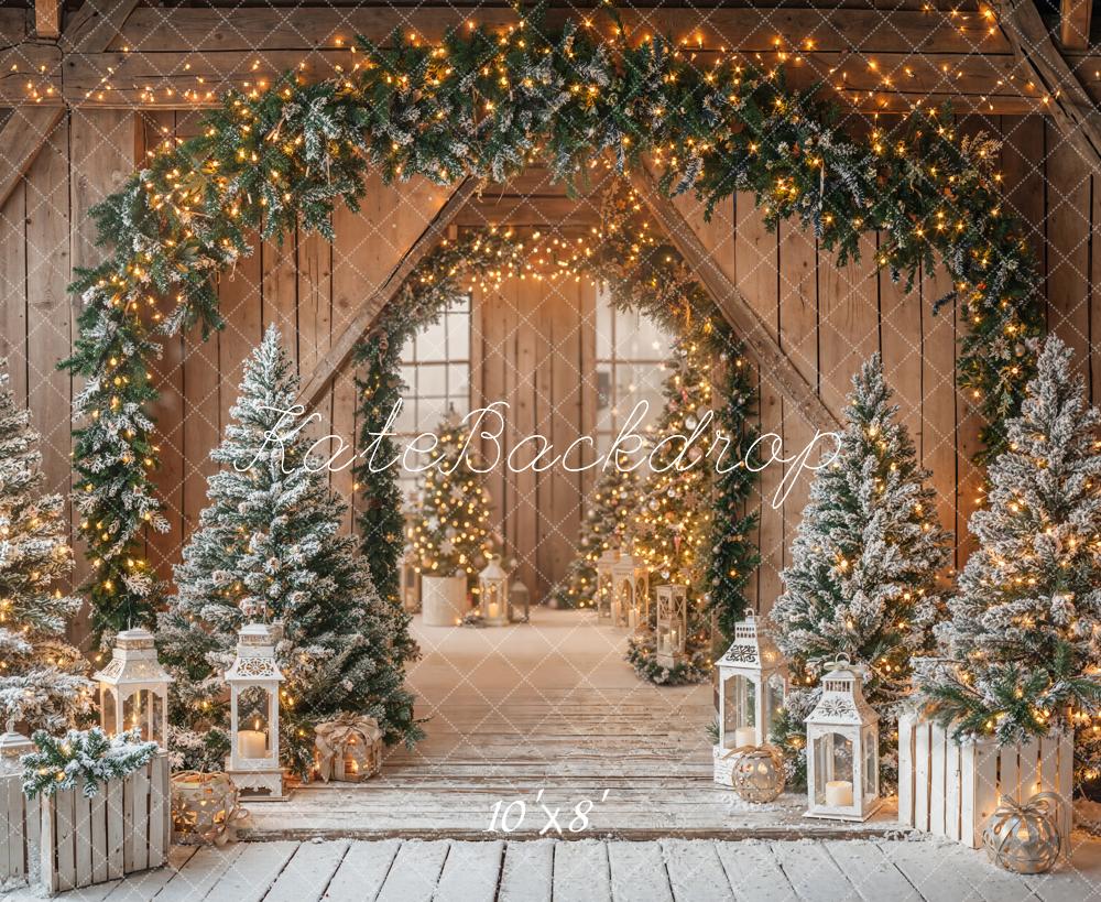 Kate Noël Arche Sapins Lumières Toile de fond en Laine conçue par Emetselch - Kate Backdrop FR