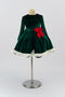 Kate Vert Velours Manches longues Nœud Robe Enfant Pour la Photographie