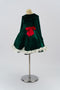 Kate Vert Velours Manches longues Nœud Robe Enfant Pour la Photographie
