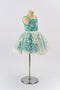 Kate Vert Bretelles spaghetti Tulle brodé Robe Enfant Pour la Photographie