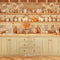 Kate Automne Cuisine Citrouilles Vaisselle Toile de fond conçue par Emetselch