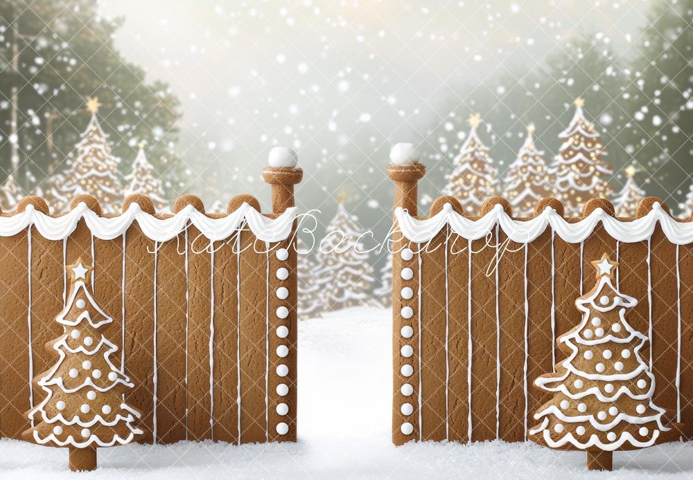 Kate Noël Sapins Pain d'Épices Barrière Toile de fond conçue par Mini MakeBelieve - Kate Backdrop FR