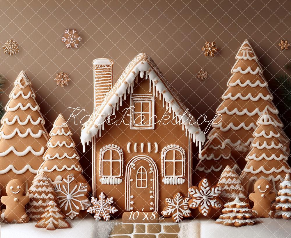 Kate Noël Maison Pain D’épice Flocons Toile de fond conçue par Mandy Ringe