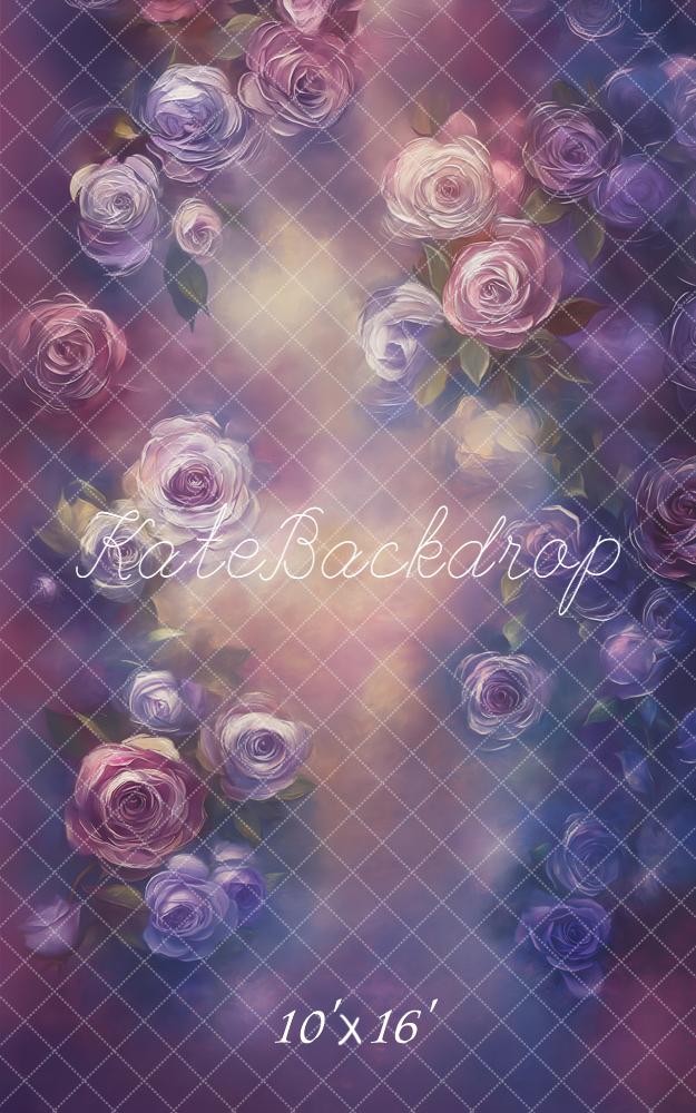 Kate Fleurs Roses Violet Portrait Toile de fond conçue par Emetselch - Kate Backdrop FR