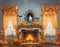 Kate Halloween Cheminée Citrouilles Fenêtre Toile de fond en Laine conçue par Emetselch - Kate Backdrop FR