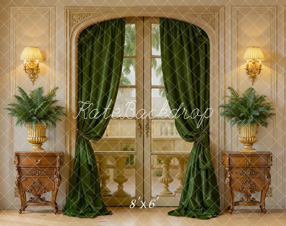 Kate Porte Rideaux Plantes Classique Toile de fond en Laine conçue par Emetselch
