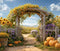 Kate Automne Arche Tournesols Citrouilles Toile de fond en Laine conçue par Emetselch - Kate Backdrop FR