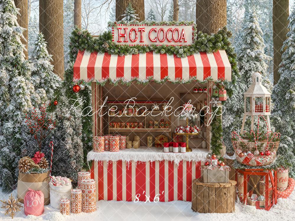 Kate Noël Stand Chocolat Chaud Neige Toile de fond conçue par Emetselch