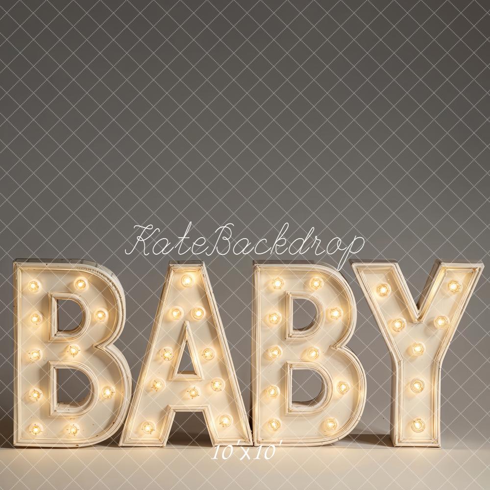Kate Bébé Lettres Lumineuses Gris Toile de fond conçue par Emetselch