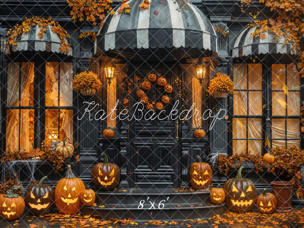 Kate Halloween Citrouilles Façade Automne Toile de fond conçue par Emetselch - Kate Backdrop FR