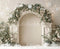 Kate Hiver Neige Arche Fleurs Toile de fond en Laine conçue par Emetselch