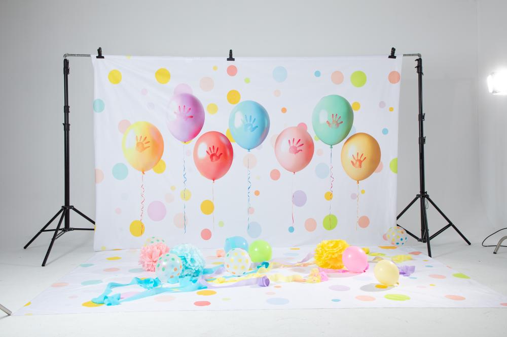 Kate Points Colorés Ballons Fête Toile de fond+Points Colorés Fête Sol Toile de fond