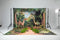 Kate Forêt Dinosaure Arbre Montagne Toile de fond+Prairie Chemin Herbe Sol Toile de fond