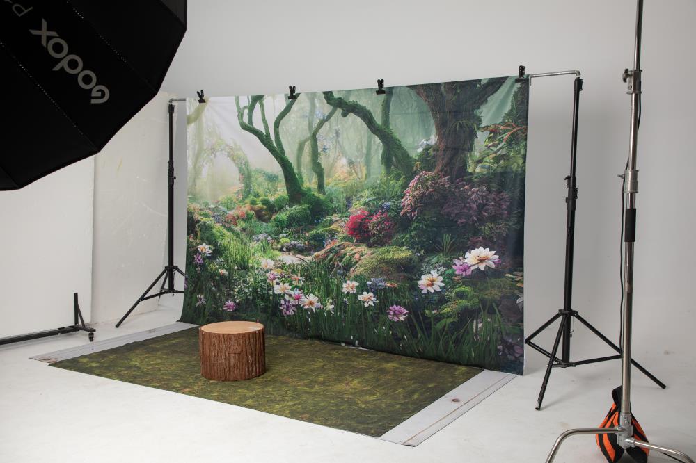 Kate Forêt Magique Fantaisie Jungle Fleurs Herbe Toile de fond Conçu par Chain Photographie - Kate Backdrop FR