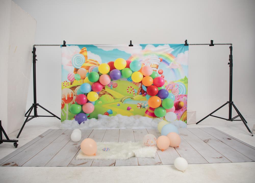 Kate Bonbons Coloré Arc-en-ciel Ballons Toile de fond pour la photographie