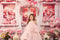 Kate Saint Valentin Rose Boutique de Fleurs Toile de fond conçue par Chain Photographie - Kate Backdrop FR