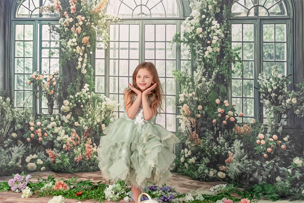 Kate Valentin Printemps Romantique Floral Toile de fond conçue par Mini MakeBelieve - Kate Backdrop FR