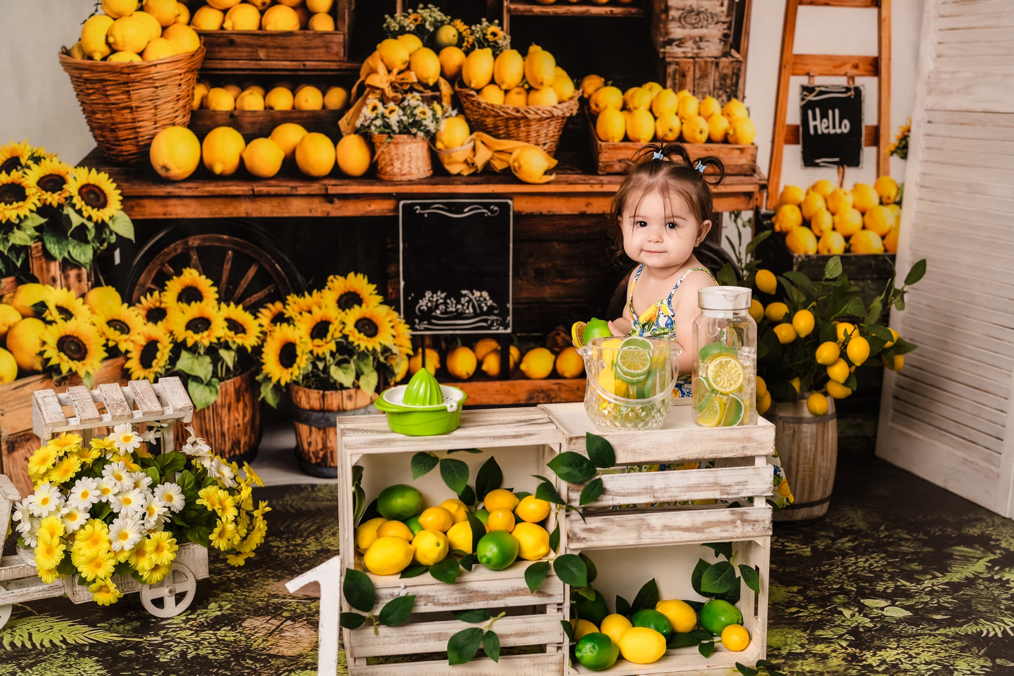 Kate Été Citron Tournesol Marché Toile de fond conçue par Emetselch