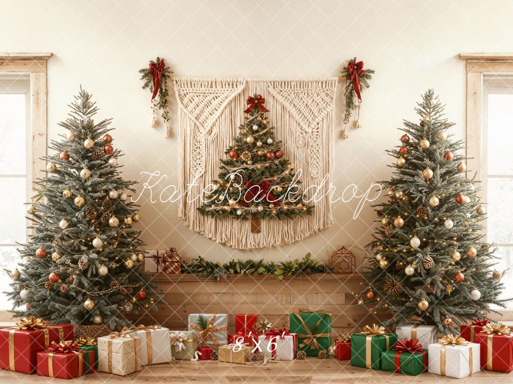 Kate Noël Sapins Cadeaux Macramé Toile de fond en Laine conçue par Emetselch