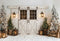 Kate Hiver Porte Bois Sapins Neige Toile de fond conçue par Emetselch