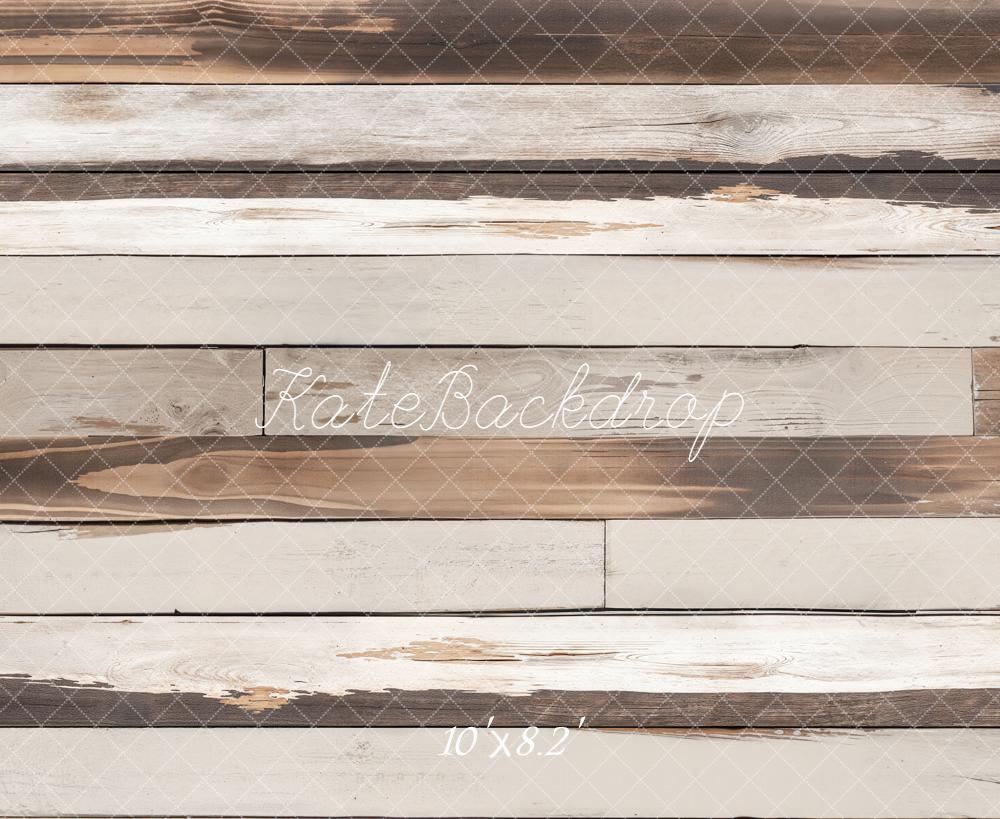 Kate Bois Vieilli Beige Brun Sol Toile de fond en Laine conçue par Emetselch