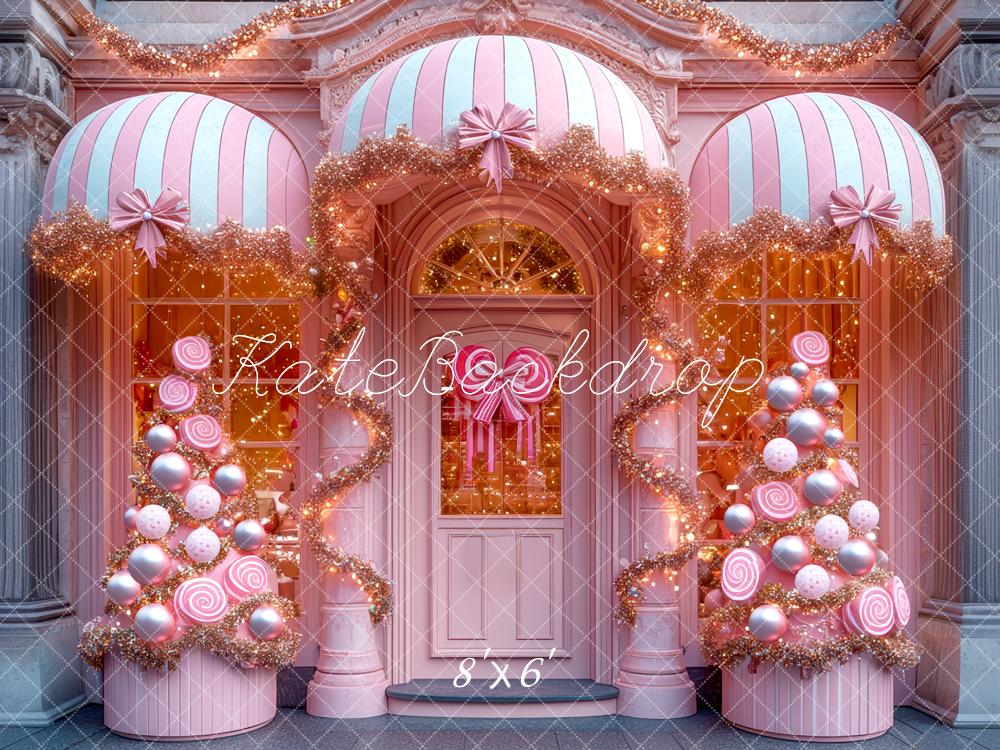 Kate Noël Rose Magasin Bonbons Toile de fond conçue par Mini MakeBelieve - Kate Backdrop FR