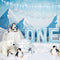 Kate Anniversaire Hiver Pingouins Ours Igloo Toile de fond conçue par Patty Roberts - Kate Backdrop FR