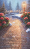 Kate Sweep Mur-à-Sol Noël Chemin Brique Fleurs Toile de fond conçue par Emetselch - Kate Backdrop FR