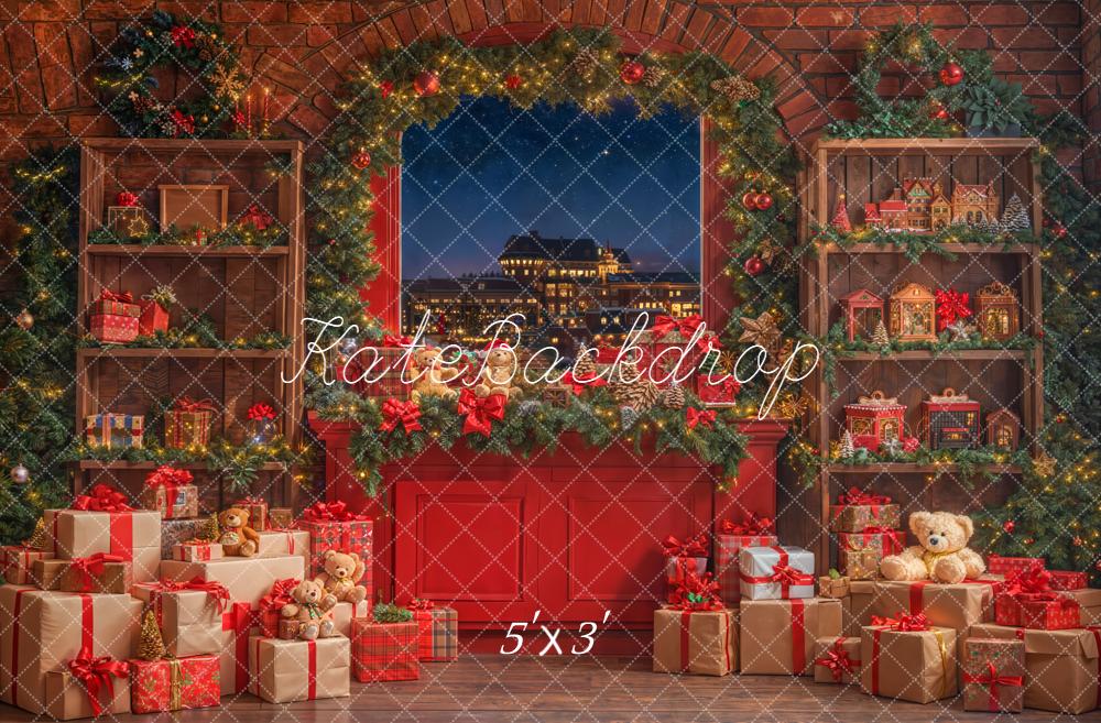 Kate Noël Fenêtre Cadeaux Rouge Toile de fond conçue par Emetselch - Kate Backdrop FR