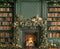 Kate Noël Cheminée Livres Vert Toile de fond en Laine conçue par Emetselch - Kate Backdrop FR