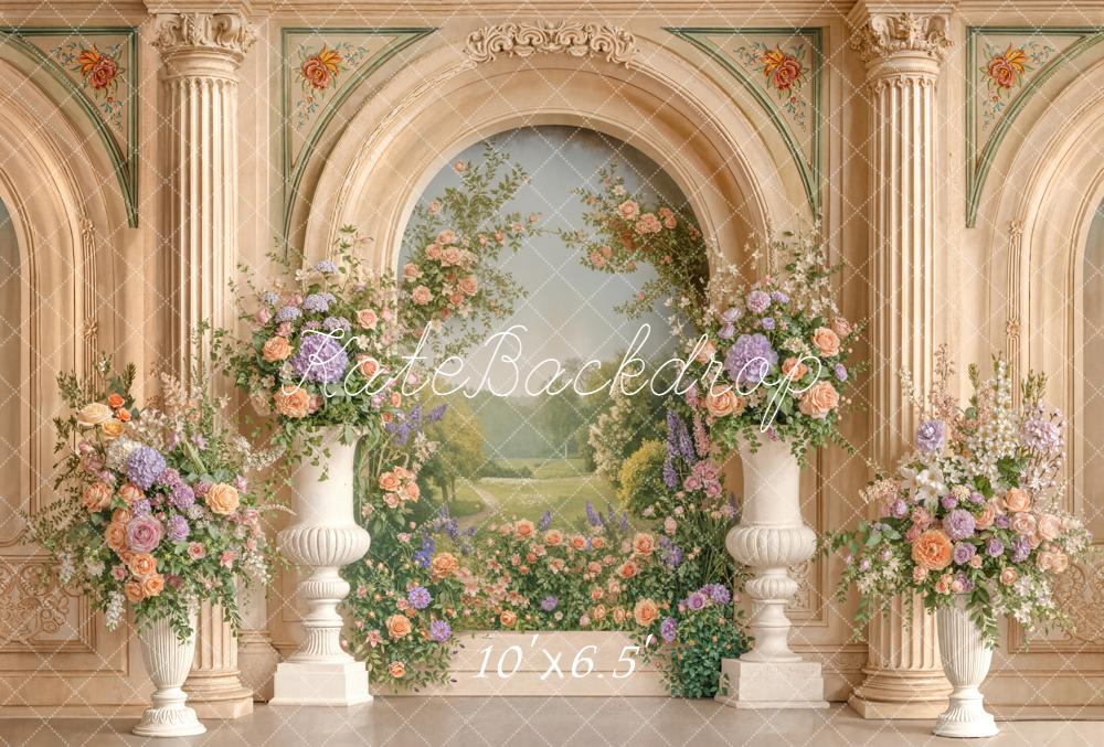 Kate Architecture Colonne Fleurs Printemps Toile de fond en Polar conçue par Emetselch