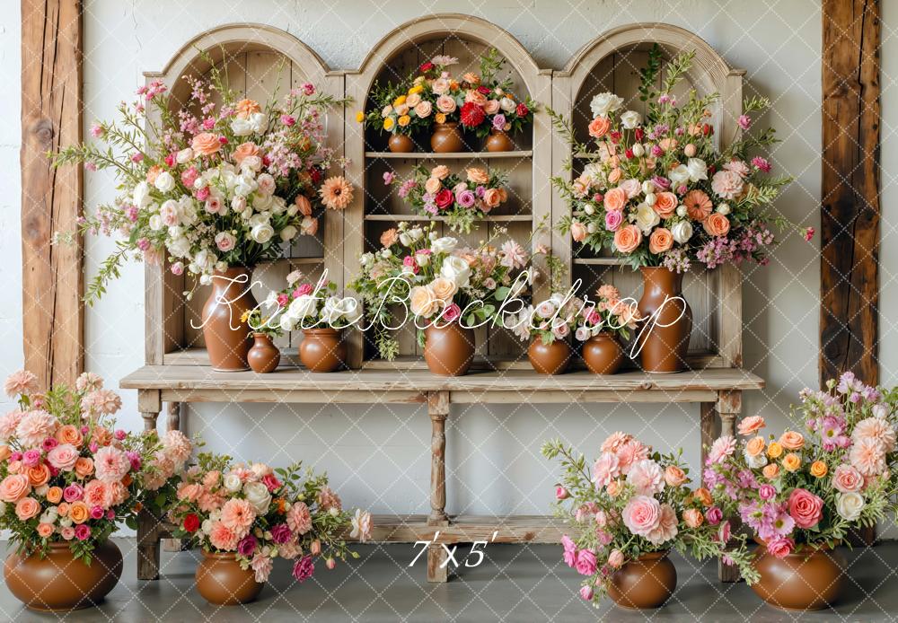 Kate Fleurs Étagère Vases Toile de fond conçue par Mini MakeBelieve