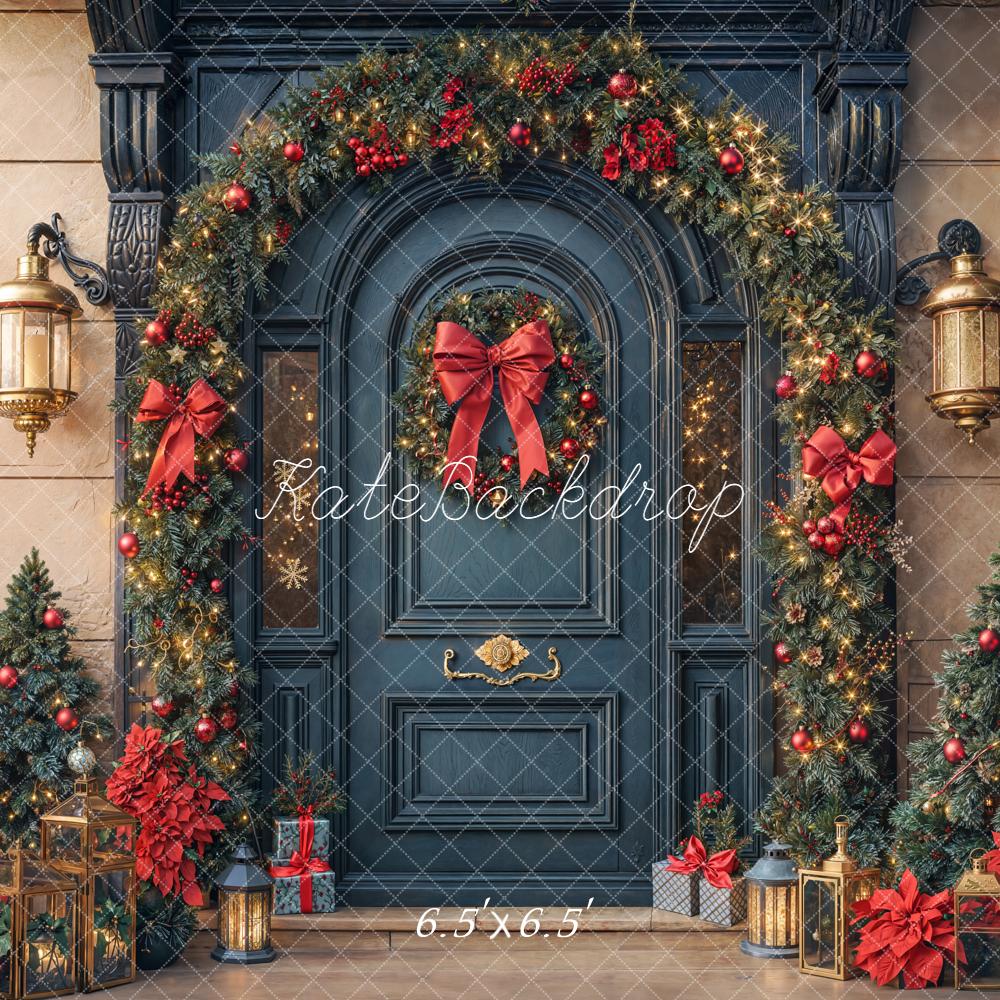 Kate Noël Porte Décors Lanternes Sapins Toile de fond conçue par Emetselch - Kate Backdrop FR