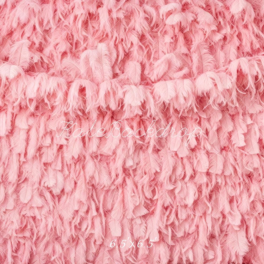 Kate Plumes Texture Rose Doux Toile de fond conçue par Patty Roberts - Kate Backdrop FR