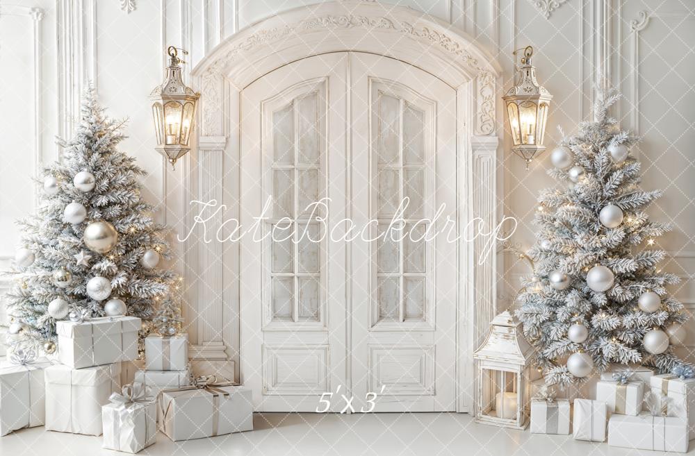 Kate Noël Sapins Blanc Porte Cadeaux Toile de fond conçue par Emetselch