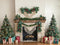 Kate Noël Cheminée Sapins Cadeaux Toile de fond conçue par Emetselch