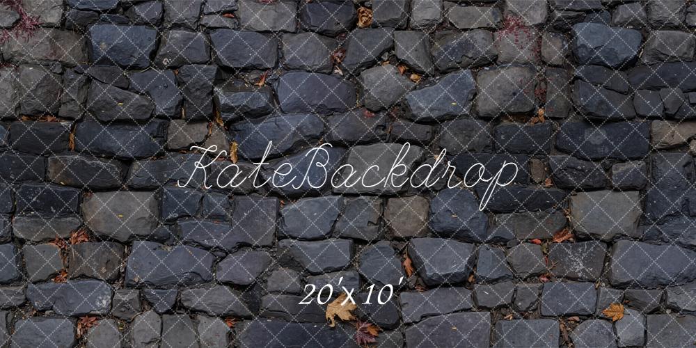 Kate Pierre Feuilles Sombre Sol Toile de fond conçue par Emetselch - Kate Backdrop FR