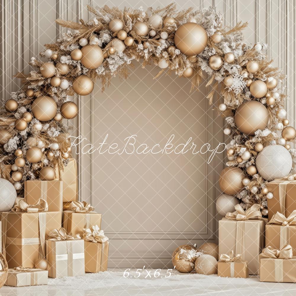 Kate Noël Arche Boules Cadeaux Or Toile de fond conçue par Patty Roberts - Kate Backdrop FR